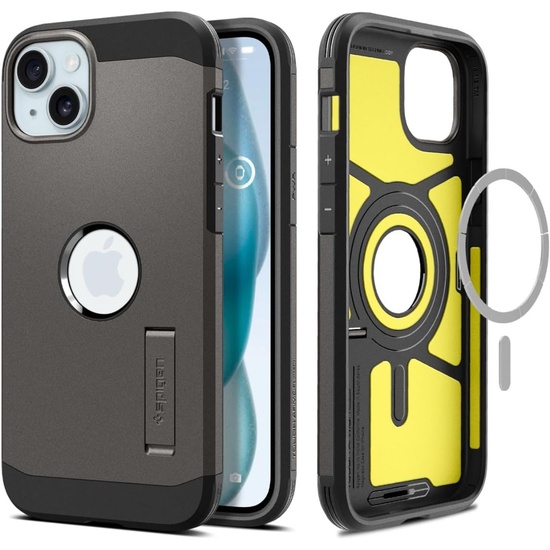 Spigen Husa Tough Armor MagSafe iPhone 15 Gunmetal