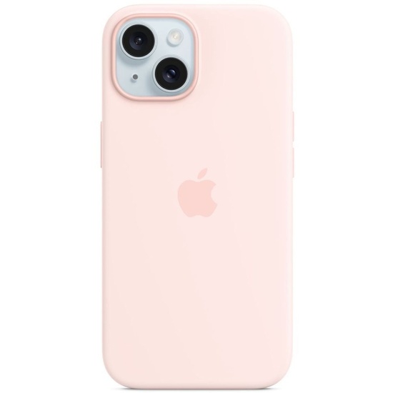 Apple Husa Originala Silicon iPhone 15 Plus, MagSafe, Light Pink