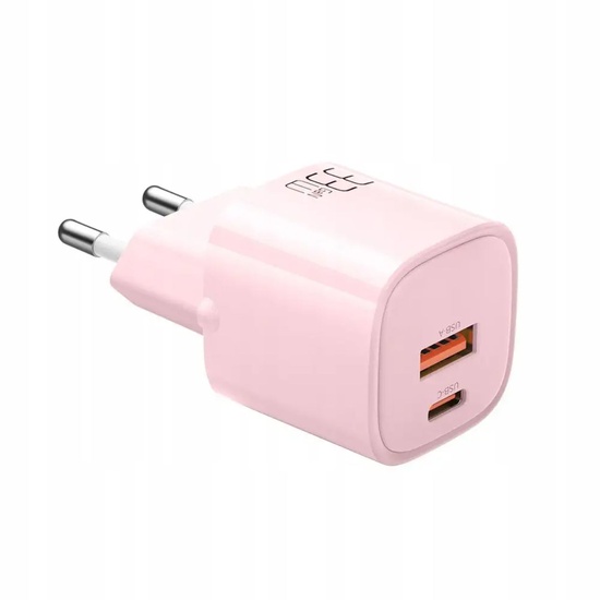 Mcdodo Incarcator Retea Dual Port USB-A si Type-C Nano Series GaN Fast Charging PD, 33W, Roz