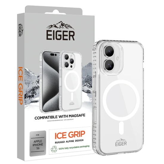 Eiger Husa Ice Grip Magsafe iPhone 16 Clear