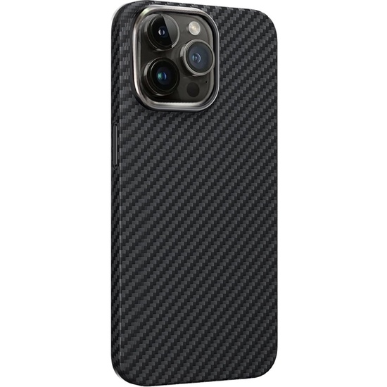 Lemontti Husa Fibra Aramida Kevlar cu Magsafe iPhone 15 Pro Max Negru