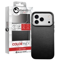 Lemontti Husa Genuine Leather MagSafe iPhone 17 Pro Negru