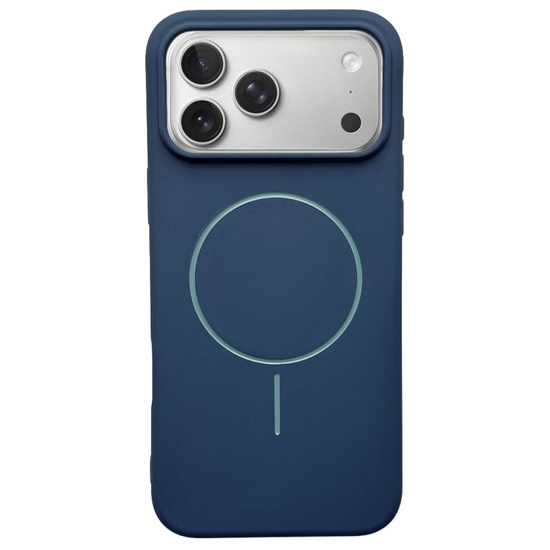 Husa Silicon Velvet Magsafe iPhone 17 Pro Bleumarin