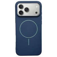 Husa Silicon Velvet Magsafe iPhone 17 Pro Max Bleumarin