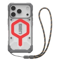 UAG Husa Pathfinder Clear MagSafe iPhone 17 Pro Max Active Lava Lanyard