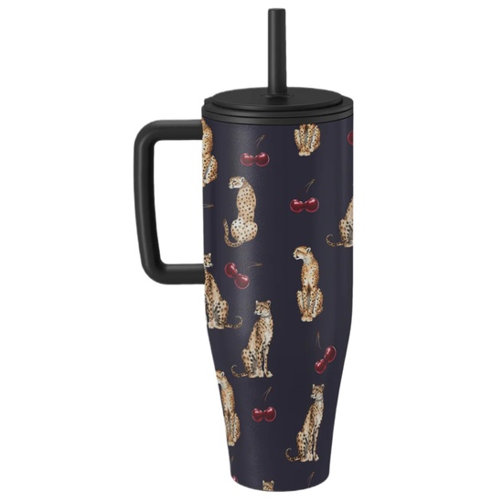 Burga Cana Termos Cougar, 1.2 L cu capac anti scurgeri si pai reutilizabil, inox