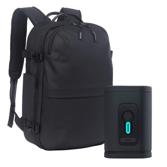 Rucsac Multifunctional cu Vacuum 30-60L pentru cabina avion, impermeabil, pompa vid 5 capete inclusa, extensie suplimentara, sistem antifurt, Negru