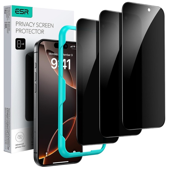 ESR Pachet 3 buc Folie Sticla Privacy iPhone 17 Pro Black