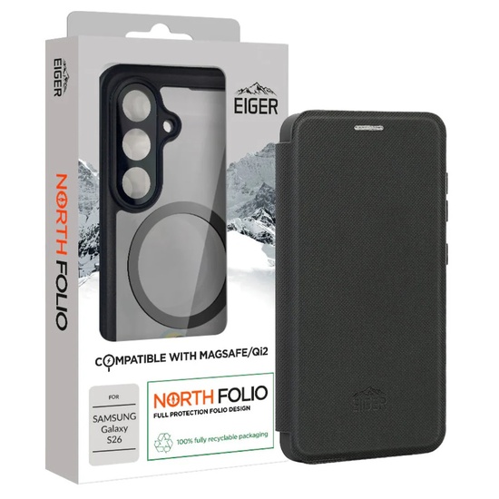 Eiger Husa North Folio Magsafe Samsung Galaxy S26 Negru