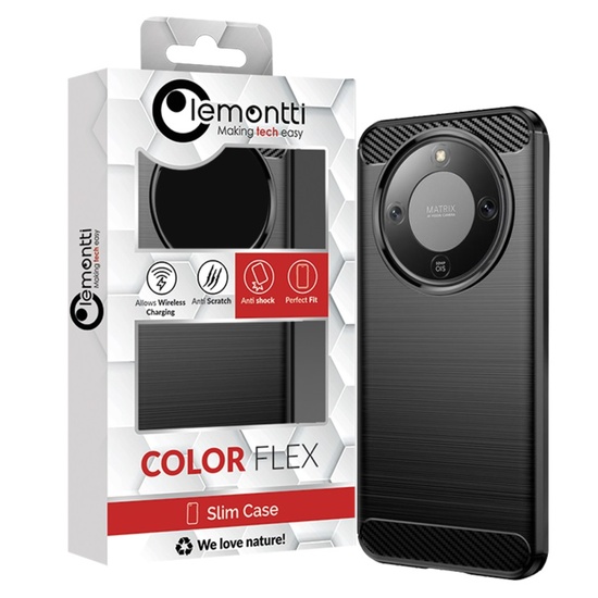 Lemontti Husa Carbon Case Flexible Honor Magic8 Lite Negru