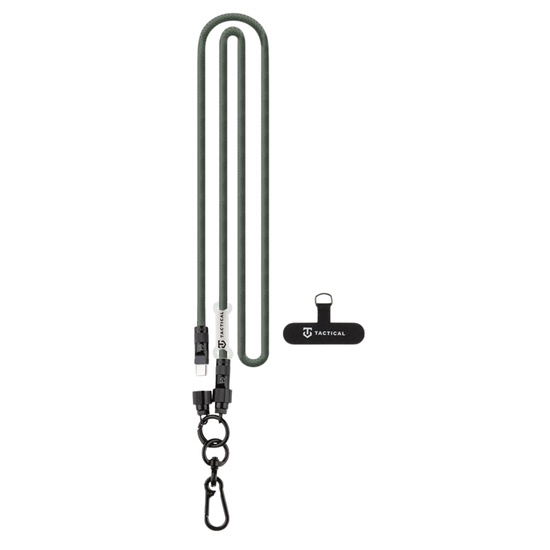 Tactical 2 in 1 Cablu cu snur telefon Snake Fast Charge Type-C la Type-C, PD 60W 1.2m, Verde