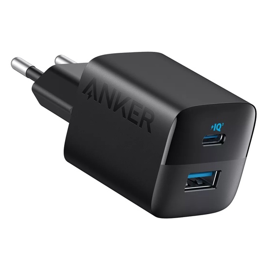 Anker Incarcator Retea 323 33W, PowerIQ, 1 x USB Type-C, 1 x USB, Negru