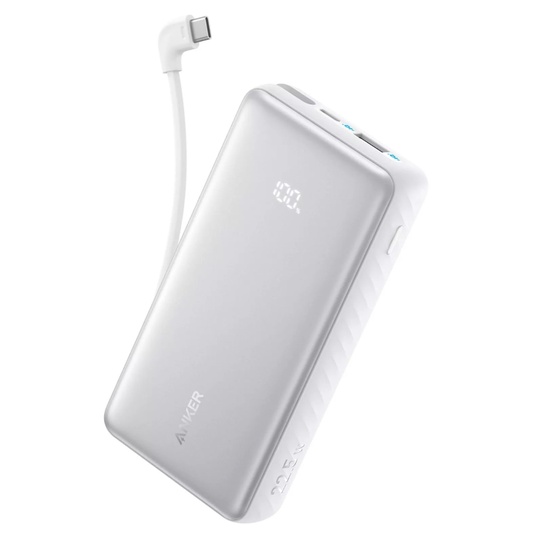 Anker Acumulator extern Zolo 10.000 mAh, 22.5W, cu cablu USB-C inclus, Alb