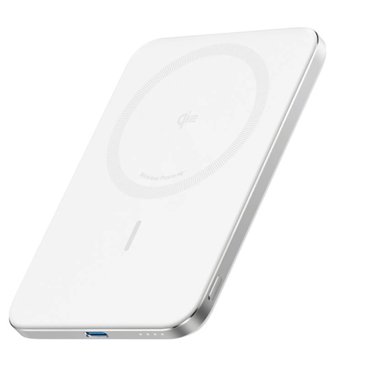 Anker Acumulator extern 5.000 mAh, Nano wireless, Ultra-Slim, 15W, compatibil MagSafe, Alb
