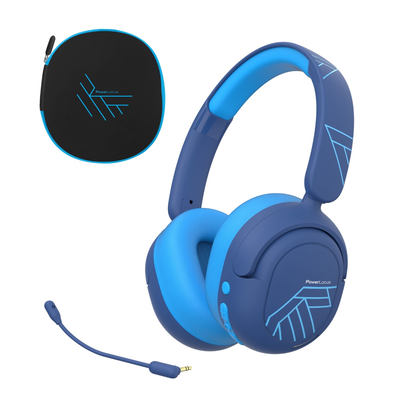 PowerLocus Casti pentru copii, Wireless, Lion Kids, Blue
