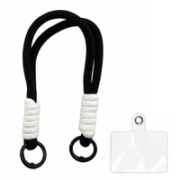 Lemontti Snur de mana pentru telefon Braided, 26cm, Negru / Alb
