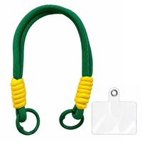 Lemontti Snur de mana pentru telefon Braided, 26cm, Verde / Galben