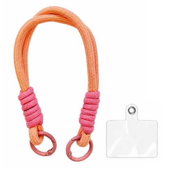 Lemontti Snur de mana pentru telefon Braided, 26cm, Roz deschis