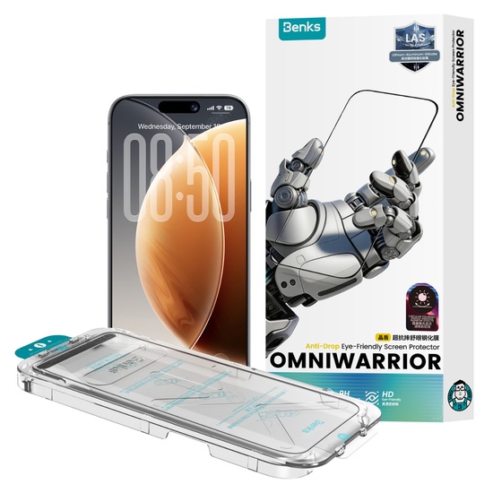 Benks Folie Sticla OmniWarrior Anti-Drop Eye-Friendly iPhone 18 Pro Max / 17 Pro Max,cu aplicator inclus