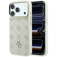 Guess Husa Peony 4G Small Logo MagSafe iPhone 18 Pro / 17 Pro Bej