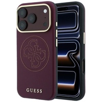 Guess Husa Perforated 4G Logo MagSafe iPhone 18 Pro Max / 17 Pro Max Burgundy