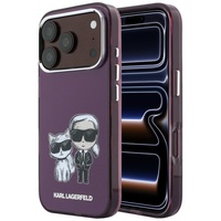 Karl Lagerfeld Husa Karl & Choupette Bodies Sketch Print MagSafe iPhone 18 Pro / 17 Pro Burgundy