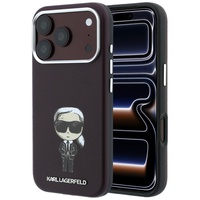 Karl Lagerfeld Husa Smooth Leather Ikonik Sketch MagSafe iPhone 18 Pro / 17 Pro Burgundy