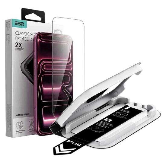 Esr Folie Sticla UltraFit iPhone 18 Pro / 17 Pro Black, cu aplicator inclus