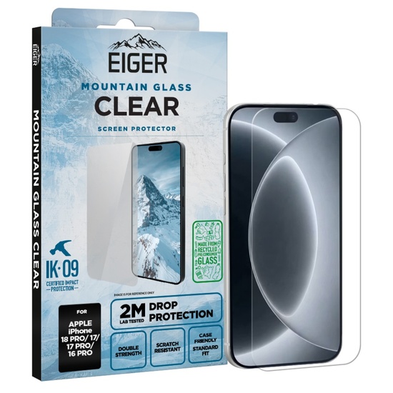 Eiger Folie Sticla Mountain Glass GRS iPhone 18 Pro / iPhone 17 / iPhone 17 Pro / 16 Pro Clear