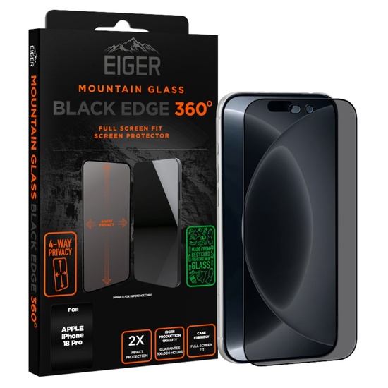 Eiger Folie Sticla Privacy Mountain Edge 360 GRS iPhone 18 Pro Black
