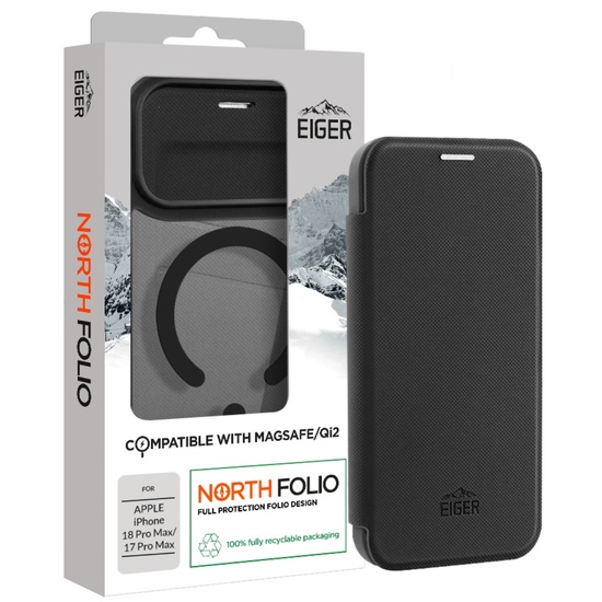Eiger Husa North Folio Magsafe iPhone 18 Pro Max / 17 Pro Max Black