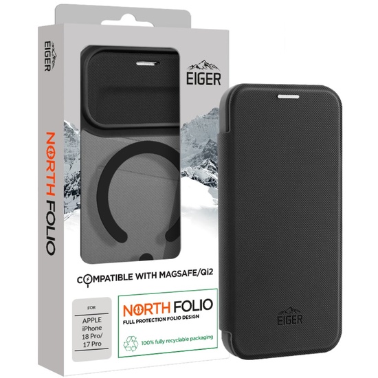 Eiger Husa North Folio Magsafe iPhone 18 Pro / 17 Pro Black