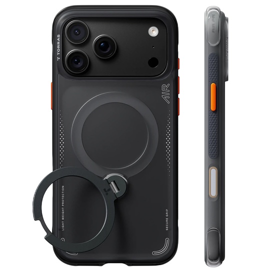 Torras Husa Ostand Q3 Air Series MagSafe iPhone 18 Pro / 17 Pro Shadow Black