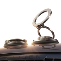 Lisen Suport auto Magnetic A611, prindere la bord si parbriz, rotatie reglabila la 360°, pliabil, magneti puternici, Negru