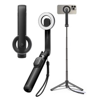 Spigen Selfie Stick cu Trepied Stabil, Bluetooth, compatibil MagSafe, pentru iOS și Android, Negru