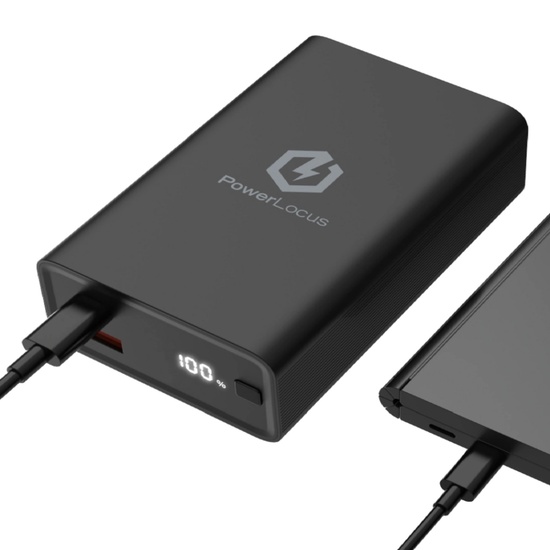 PowerLocus Acumulator extern 20 000mAh, 65W PD Fast Charging, Black