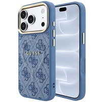 Guess Husa 4G Embossed Classic MagSafe iPhone 18 Pro / 17 Pro Albastru