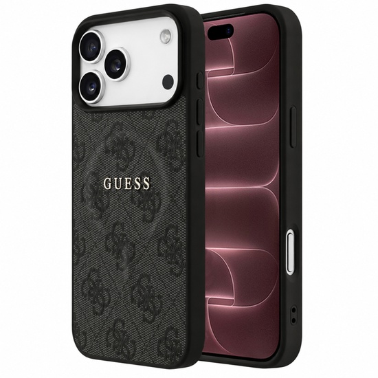 Guess Husa 4G Embossed Ring Classic Logo MagSafe iPhone 18 Pro Max / 17 Pro Max Negru