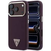 Guess Husa Grained Triangle Logo MagSafe iPhone 18 Pro Max / 17 Pro Max Burgundy