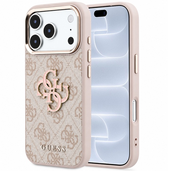Guess Husa Hardcase 4G Big Resin Logo iPhone 18 Pro / 17 Pro Roz
