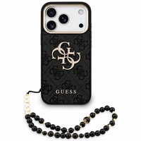 Guess Husa Hardcase 4G Classic Logo with Strap iPhone 18 Pro Max / 17 Pro Max Negru / Auriu