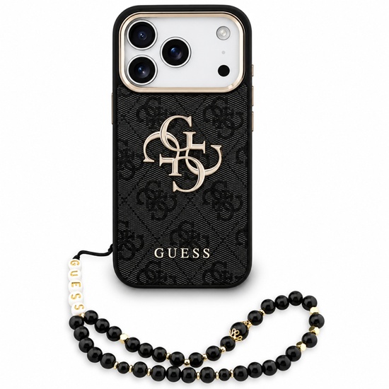 Guess Husa Hardcase 4G Classic Logo with Strap iPhone 18 Pro Max / 17 Pro Max Negru / Auriu