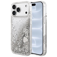 Guess Husa Liquid Glitter Charms iPhone 18 Pro Max / 17 Pro Max Argintiu