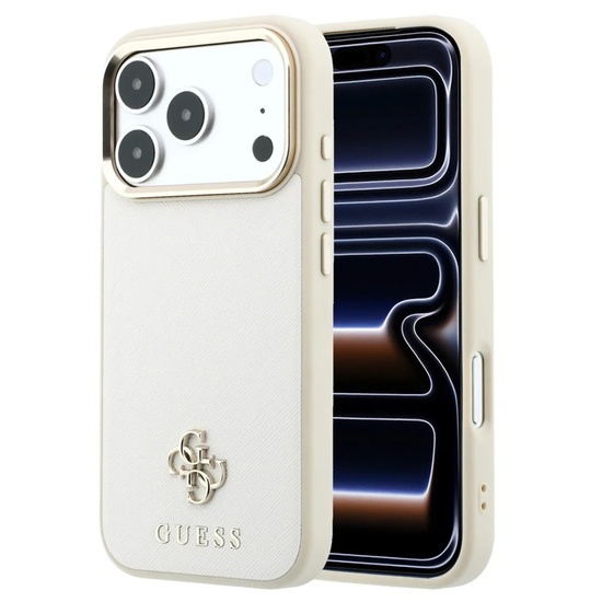 Guess Husa Saffiano Small 4G Classic MagSafe iPhone 18 Pro / 17 Pro Bej