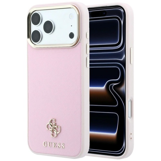 Guess Husa Saffiano Small 4G Classic MagSafe iPhone 18 Pro Max / 17 Pro Max Roz