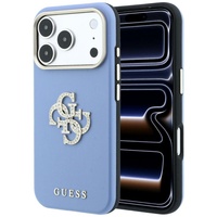 Guess Husa Smooth Big Strass Logo iPhone 18 Pro / 17 Pro Light Blue