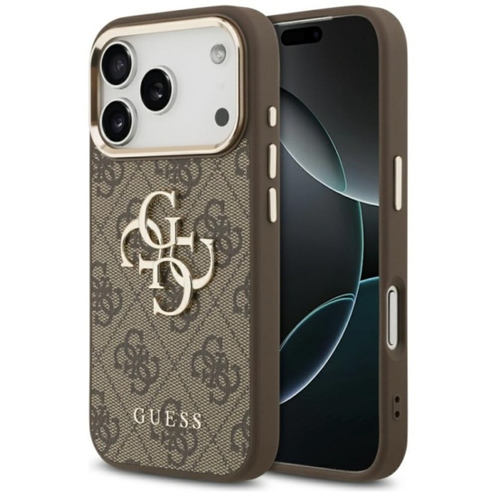Guess Husa Big 4G Logo iPhone 18 Pro Max / 17 Pro Max Maro / Auriu