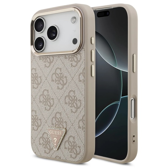 Guess Husa Hardcase 4G Triangle Logo MagSafe iPhone 18 Pro Max / 17 Pro Max Roz