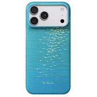 Pitaka Husa Ultra-Slim Aramida Glinds of Gold Magsafe iPhone 18 Pro Max / 17 Pro Max Lucid Blue