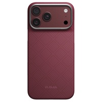 Pitaka Husa Ultra-Slim Argyle Aramida Magsafe iPhone 18 Pro Max / 17 Pro Max Burgundy